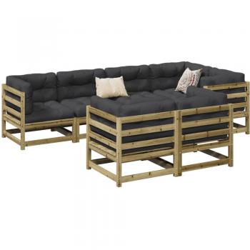 Vidaxl 7 Piece Patio Sofa Set Impregnated Pine Wood