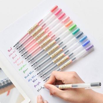 12pcs Colored Gel Pens 0.5mm with Comfort Grip for School and Office
