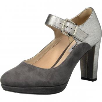 Clarks Kendra Gaby, Scarpe Col Tacco con Cinturino a T Donna, Grigio
