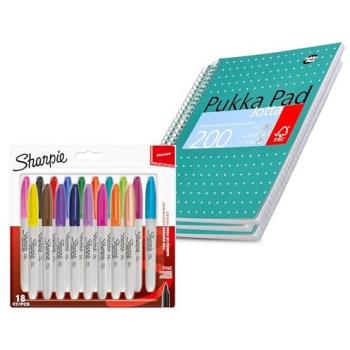 Sharpie Color Marker Set and Metallic Jotta A4 Notebooks