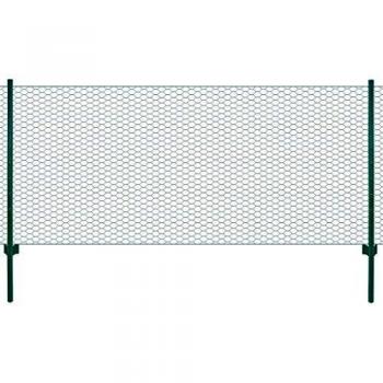 VidaXL Maschendrahtzaun mit Pfosten Stahl 25 x 0,75 m Grün