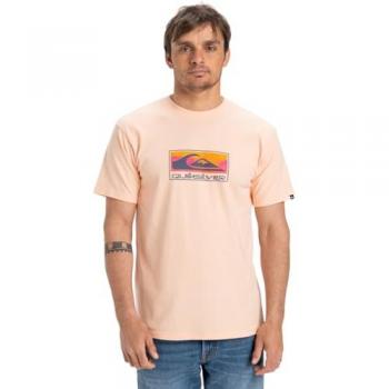 T-Shirt Quiksilver Ev Gradient Box SS con Sfumature Peach Parfait