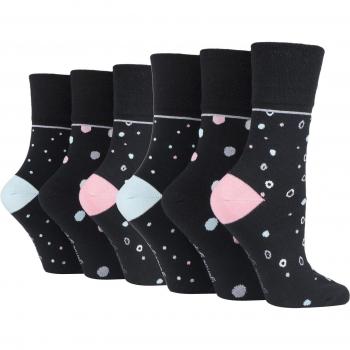 Non Elastic Ladies Socks - 6 Pack - Black