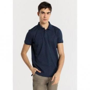 Bendorff para hombre. Polo de manga corta tejido Jaquard marino