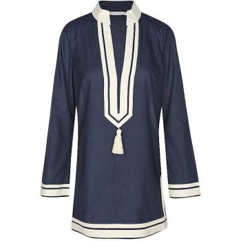 Blue V-Neck Long Sleeve Tunic (Size L) – Tory Burch