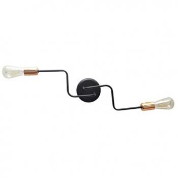 Netlighting Tube Multi Arm Semi Flush Ceiling Light Black Copper 54cm