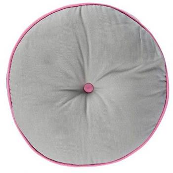 Grey Round Floor Cushion - Homescapes