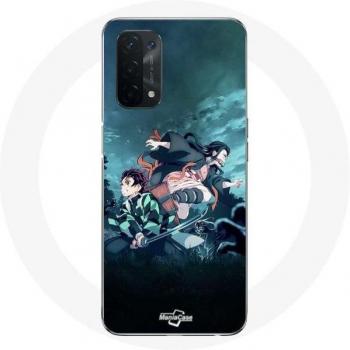Coque pour Oppo A74 5G Tanjiro et Nezuko - Maniacase