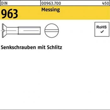 Nobrand Senkschraube M12x25 Schlitz Messing 50 Stück