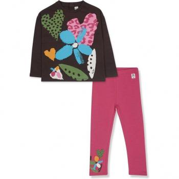 Set Bambina Tuc Tuc Maglietta a Maniche Lunghe con Stampa e Leggings My Troop