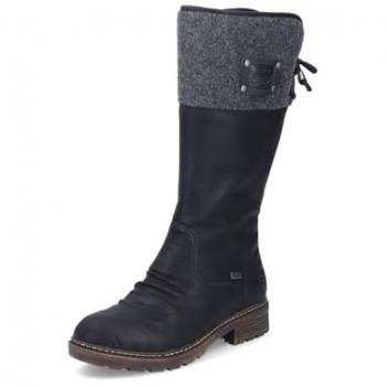 Rieker Damen Langschaftstiefel schwarz