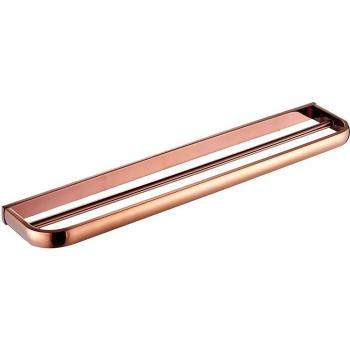 570mm Rose Gold Wall Mounted Double Towel Bar Copper Bathroom Rack