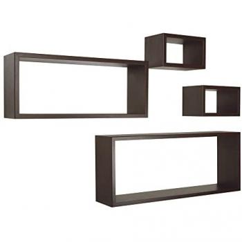 Estantes de pared mod. Merlino, 4 pcs, color wengué
