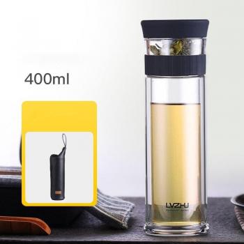 Vaso deportivo de cristal con filtro y infusor de acero inoxidable, 400ML