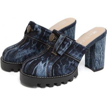 Zapatillas Tacón Cuadrado Verano Mujer