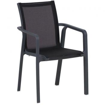 Compamia Pacific Sling Armchair - Charcoal Frame with Black Fabric