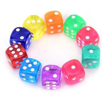 Ensemble de Dés Cubiques 10 pièces 14mm Effet Pailleté