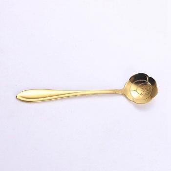 Gold Stainless Steel Dessert Spoon - 1 Piece