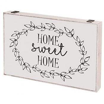 Cuadro eléctrico “Home Sweet Home” tapa de madera blanca y negra