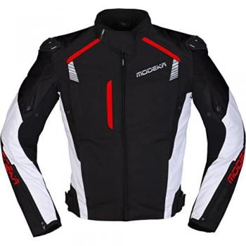 Giacca Moto Tessile Modeka Lineos Nero Bianco Rosso XL
