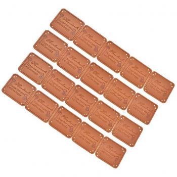 20pcs Brown PU Leather DIY Label Tags