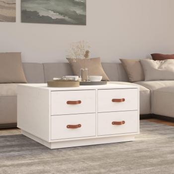Vidaxl Couchtisch Weiß 80x80x45 Cm Massivholz Kiefer