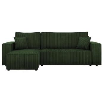 MIRJAN24 Ecksofa Karl Cord mit Bettkasten und Schlafoption, Universal-Ottomane, Kissen-Set