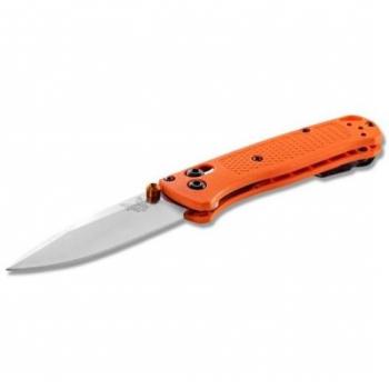 Benchmade Mini Bugout Folding Knife, 2.82in, Drop Point, Orange Grivory Handle, 533
