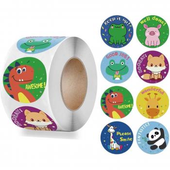 Autocollants motivants pour enfants, 500 pièces, rouleau d'étiquettes