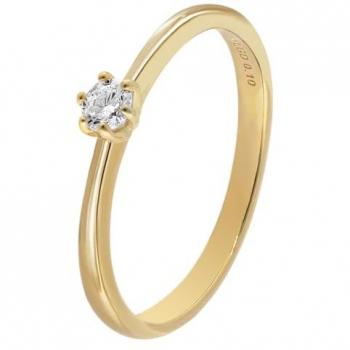 Glizz Solitärring mit Lab Grown Diamant 0,10 ct Gold 333 Brillantring