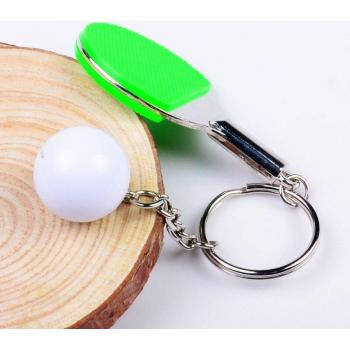 Cute Table Tennis Key Buckle Metal Keychain Handmade Novelty L755OLF
