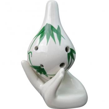 Bamboo Leaves Pattern 6-Hole Ocarina in C Key - Beginner Musical Instrument ENA88