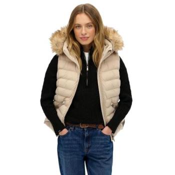 Veste à capuche en fausse fourrure Superdry Fuji pour femme