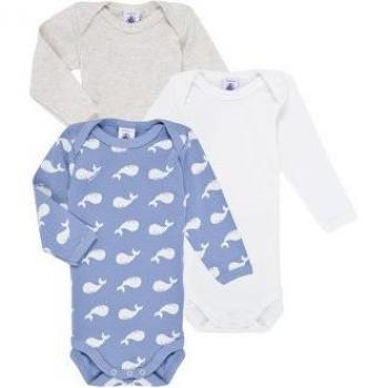 Petit Bateau 3er-Pack Bodys langarm Wale - Junge - Größe 92