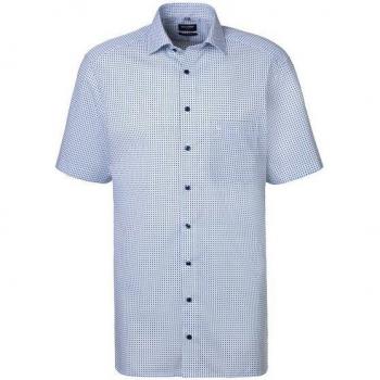 OLYMP Kurzarmhemd Luxor Modern Fit Männerblau mit Muster, 39