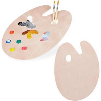 Set of 2 Natural Wood Paint Trays