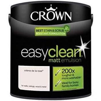Crown Easyclean Matt Emulsion Washable and Wipeable - Crème De La Rose