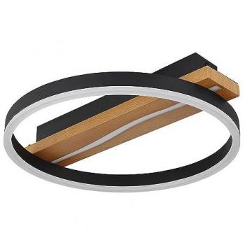 LED Ring‑Leuchte mit Holzrahmen – Fernbedienung, 2700–6000 K