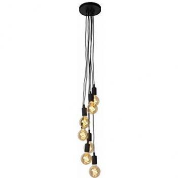 Fix - Pendelleuchten - 7xE27 - Schwarz - Lucide