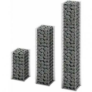 3 Piece Gabion Set Galvanised Wire Vidaxl