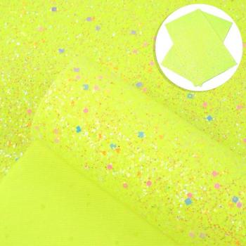 20*34cm Multicolor Chunky Glitter Sequin Faux Leather