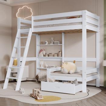 Suite Dormitorio Compacta Sofá Estantería Escalón