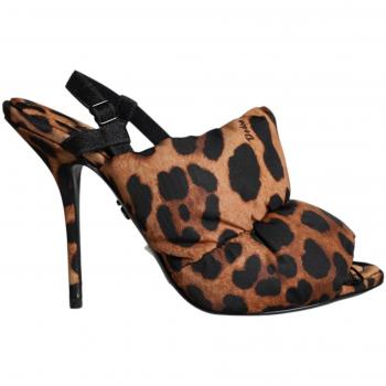 Dolce & Gabbana Brown Leopard Print Slingback Sandals - Size 9.5 US