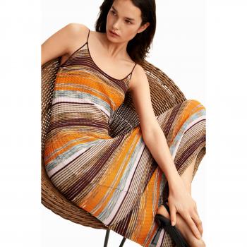 Abito midi con costine a righe