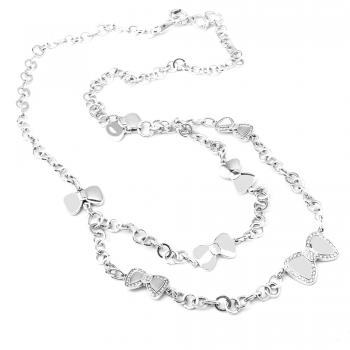 Collar Folli Follie Mujer Lazos Plateados