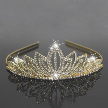 Gold Crown Bridal Tiara Comb