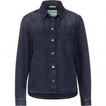 Street One Damen Langarmbluse Denim blue soft washed 34