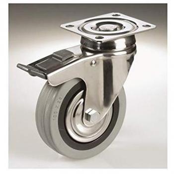 Roue Grise avec Frein Tbbp 80mm