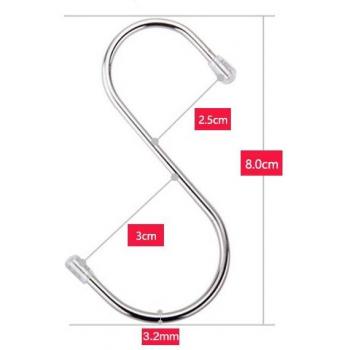 5pcs Round Magnetic Stainless Steel S Shaped Hooks