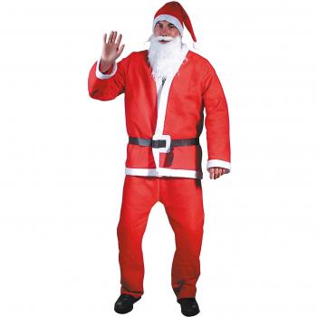 Costume de père Noël avec chapeau assorti, en velours, rouge et blanc, taille 110 x 110 cm
